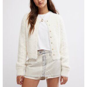 Free People Celeste Cardi Ivory -Fuzzy Cardigan